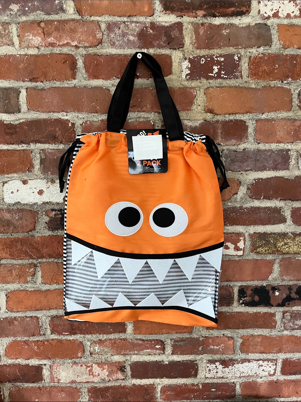 Orange Kids Monster Drawstring Bags - Playful Bag